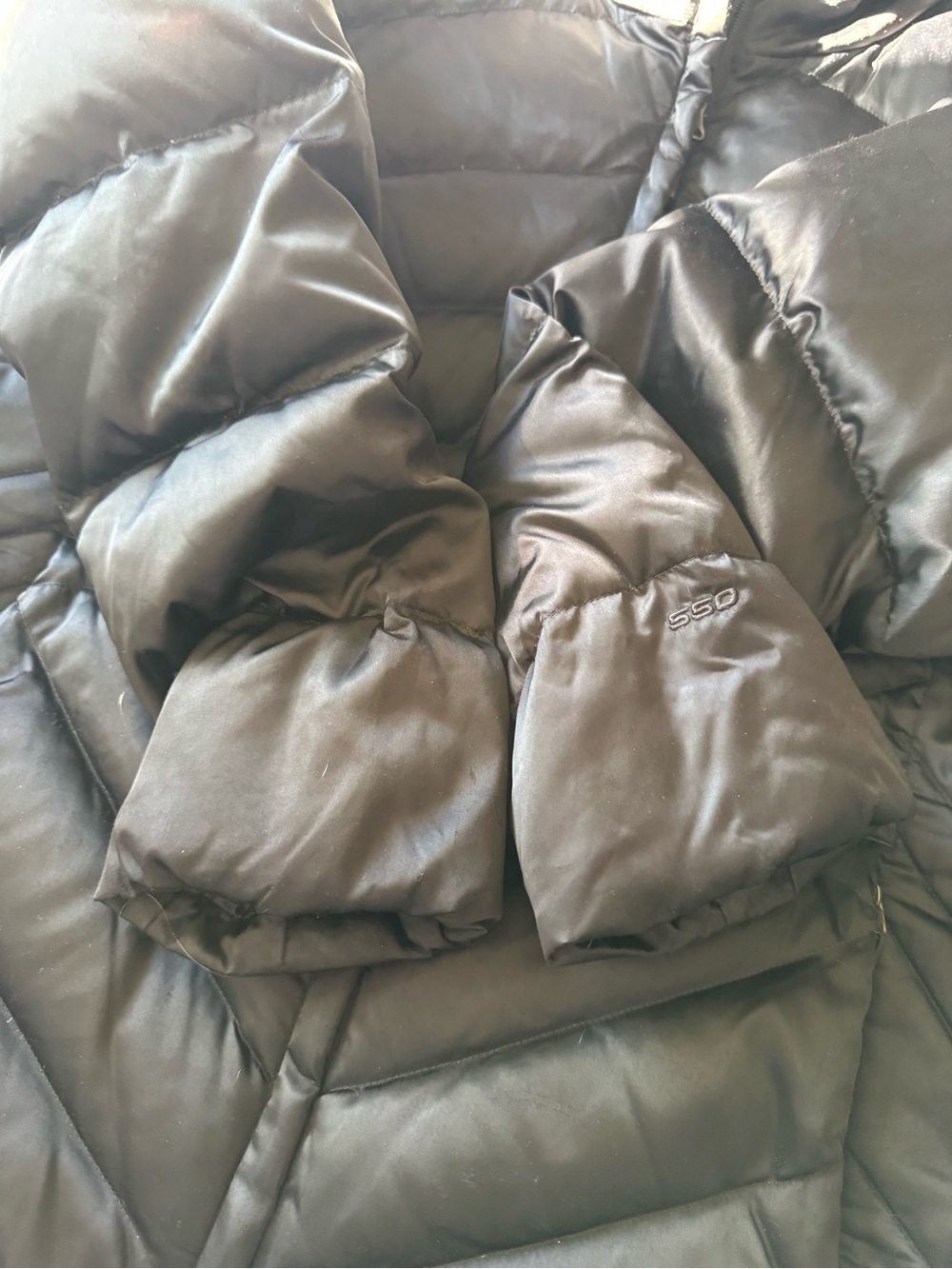 The North Face Down 550 Puffer Jacket Womens Black Chevron Quilted Coat Size XXL - Picture 8 of 14